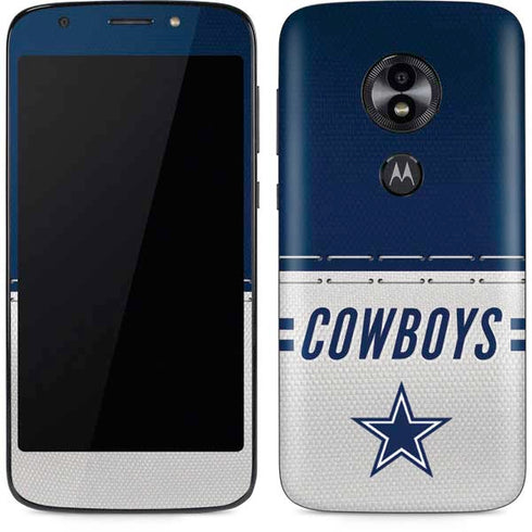 NFL Dallas Cowboys White Striped Moto E5 Play Skin